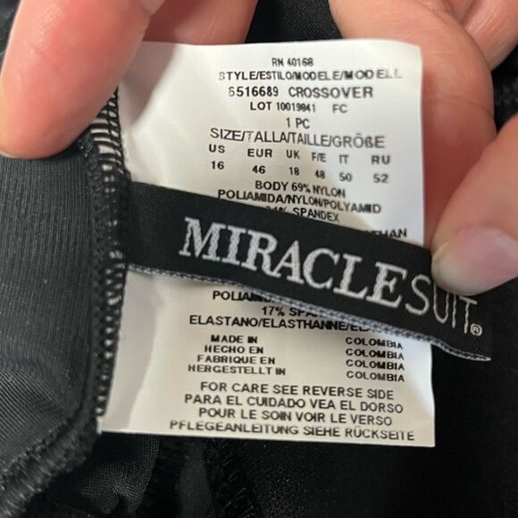 NWT Miraclesuit | Black Crossover One Piece Swimsuit 16 - Picture 7 of 8